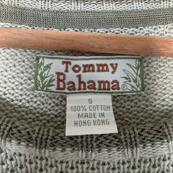 Vintage Tommy Bahama Sage Green Cotton Sweater | Size Small - Picture 6 of 7